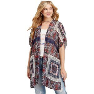 Maurices Colorful Print Kimono